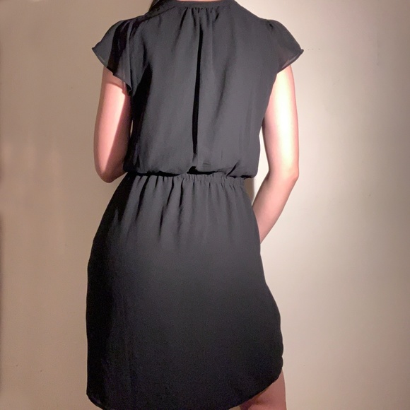 Like New H&M Little Black Dress with Chiffon Sleeves Size XS - Picture 2 of 6